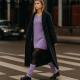 Warm, thick 95% cotton legs warmers Purple