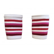 Striped  Short Wristbands White pink red