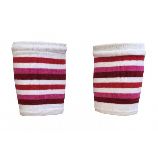 Striped  Short Wristbands White pink red