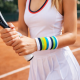 Striped  Short Wristbands Blue white green