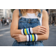 Striped  Short Wristbands Blue white green