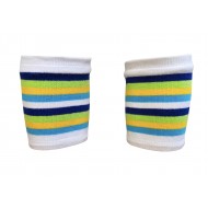 Striped  Short Wristbands Blue white green