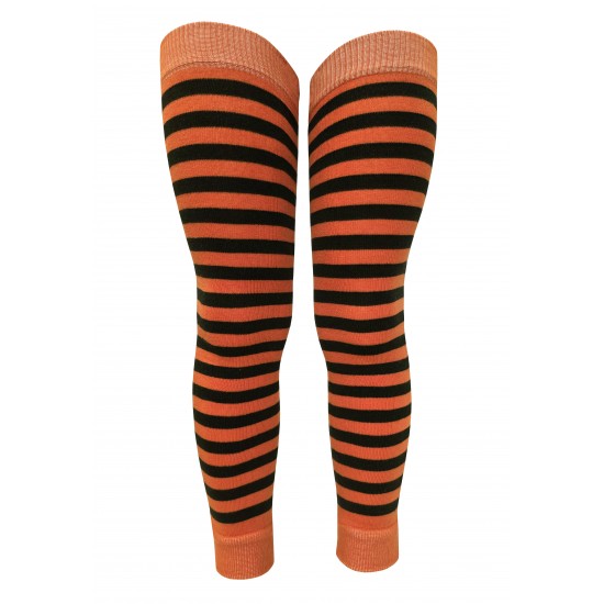 Striped Universal Arm and Leg Sleeves Black orange