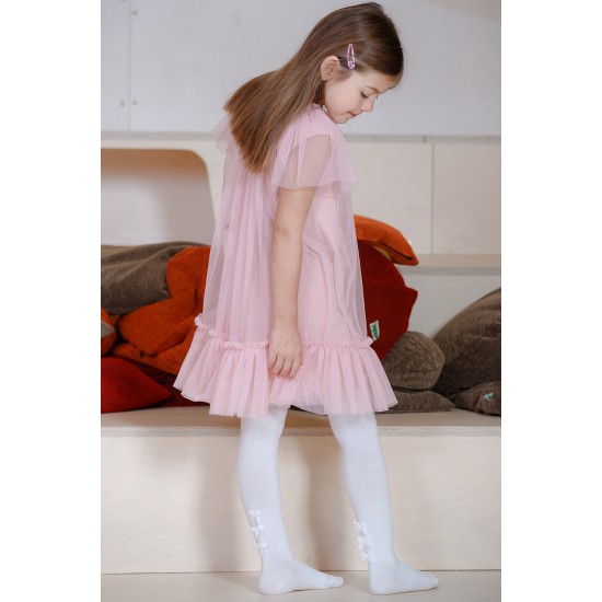 Fancy white tights for kids Ribbons