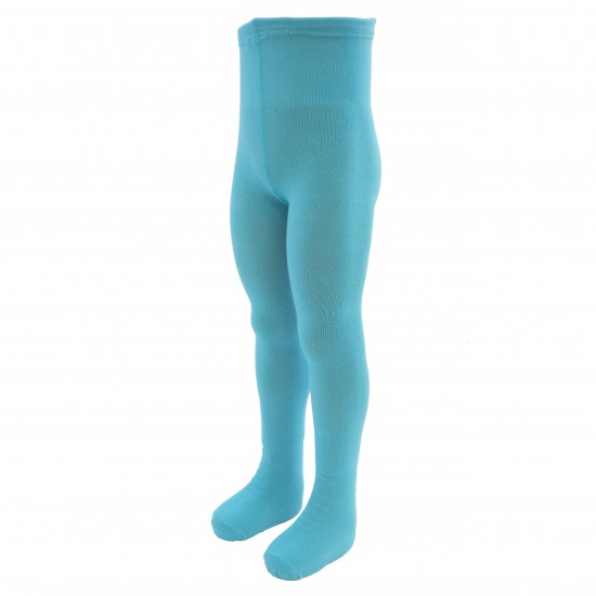 Blue plain tights for kids Light turquoise