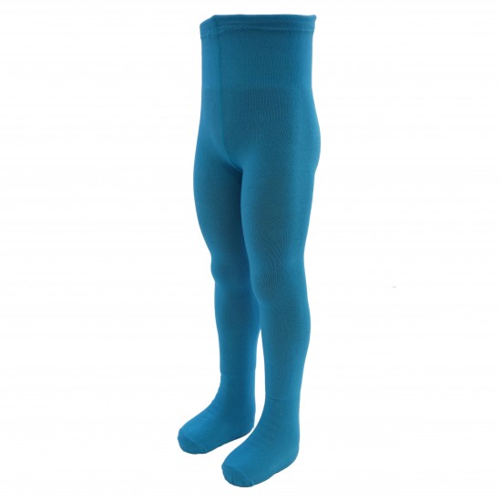 Blue plain tights for kids Dark turquoise