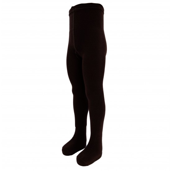 Brown plain tights for kids Chocolate