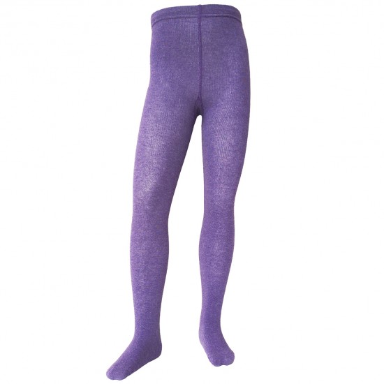 Purple melange plain tights for kids