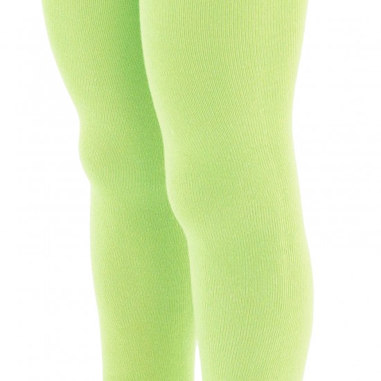 Green plain tights for kids Pastel