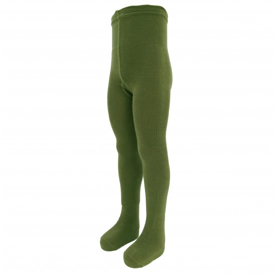 Green plain tights for kids Light khaki