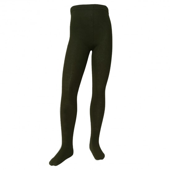 Green plain tights for kids Olive