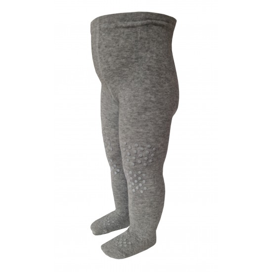 Crawling plain tights for babies Light grey