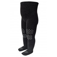 Crawling plain tights for babies Dark grey