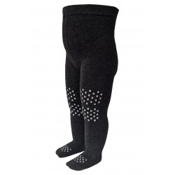 Crawling plain tights for babies Dark grey