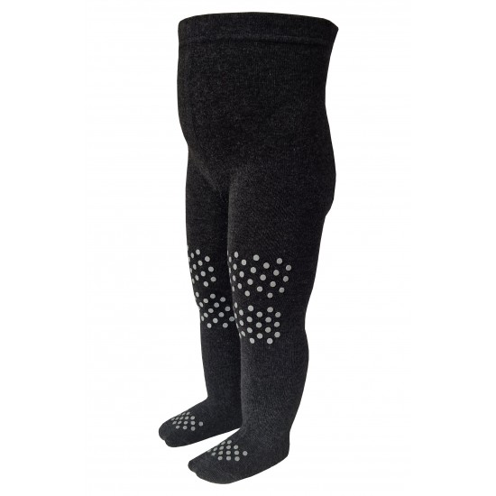 Crawling plain tights for babies Dark grey