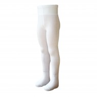 Organic cotton plain tights for kids White