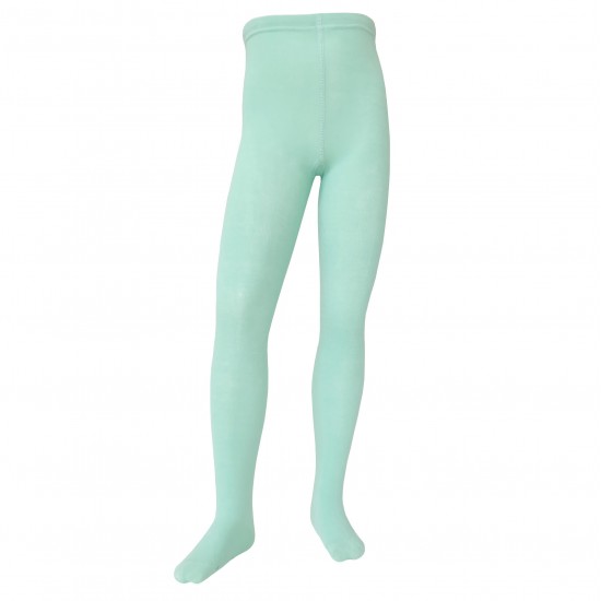 Organic cotton plain tights for kids Dusty mint