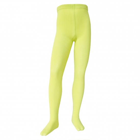 Organic cotton plain tights for kids Lemon