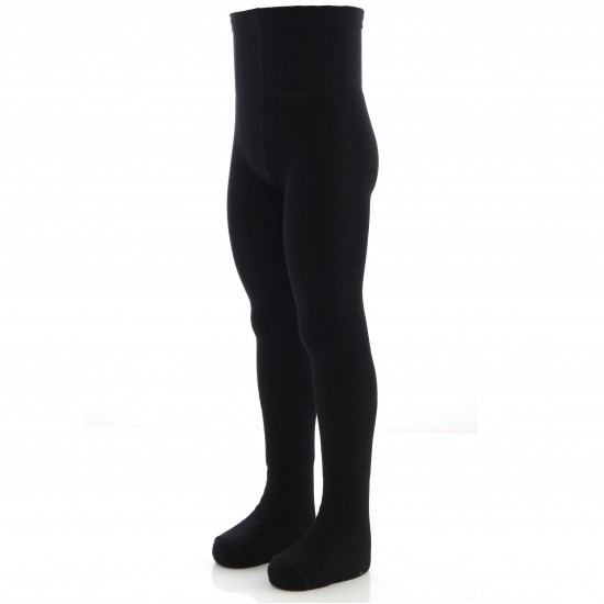 Organic cotton plain tights for kids Black