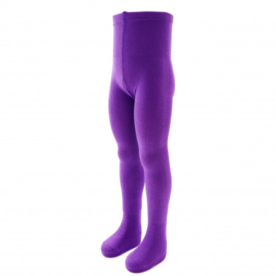 Organic cotton plain tights for kids Levander