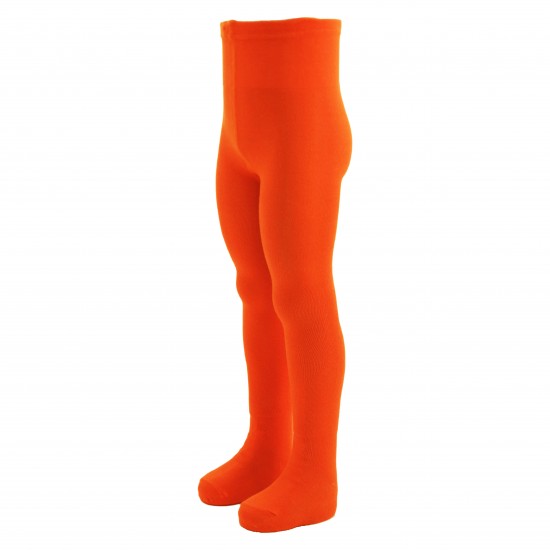 Organic cotton plain tights for kids Orange