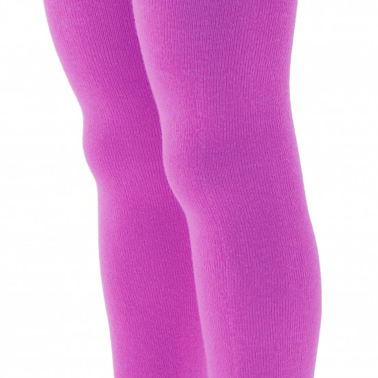 Organic cotton plain tights for kids Orchid
