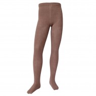 Organic cotton plain tights for kids Brown