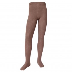 Organic cotton plain tights for kids Brown