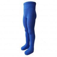 Organic cotton plain tights for kids Cornflower