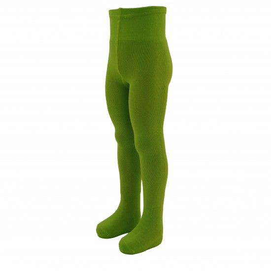 Organic cotton plain tights for kids Moss
