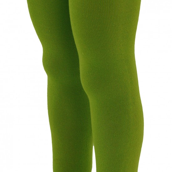 Organic cotton plain tights for kids Moss