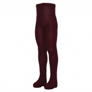 Organic cotton plain tights for kids Dark bordeaux