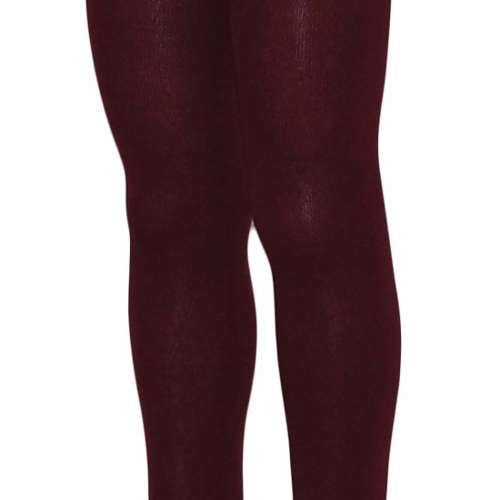 Organic cotton plain tights for kids Dark bordeaux