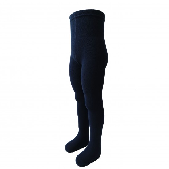 Organic cotton plain tights for kids Dark blue