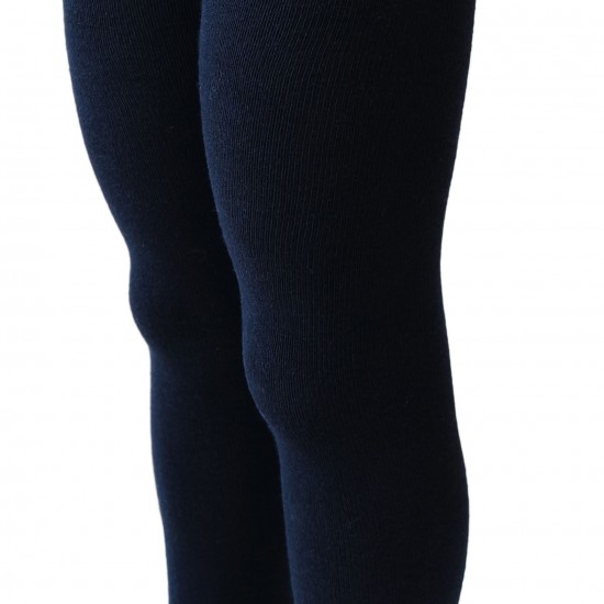 Organic cotton plain tights for kids Dark blue