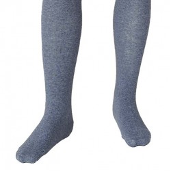 Blue plain tights for kids Light denim