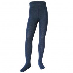 Blue plain tights for kids Dark denim