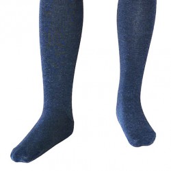 Blue plain tights for kids Dark denim