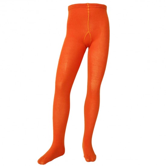 Orange plain tights for kids