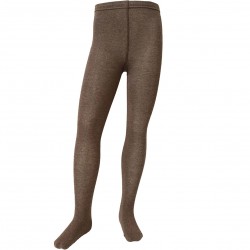 Brown melange plain tights for kids 