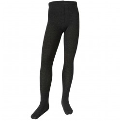 Dark grey melange plain tights for kids 