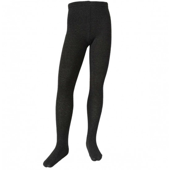 Dark grey melange plain tights for kids