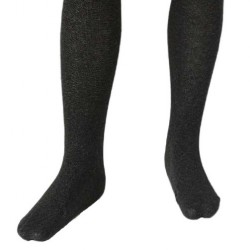 Dark grey melange plain tights for kids 