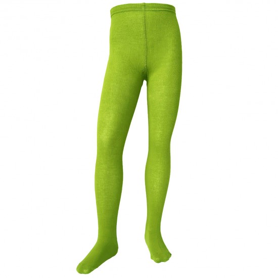 Green plain tights for kids Lime