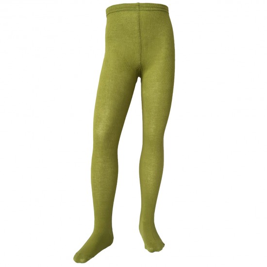 Green plain tights for kids Moss