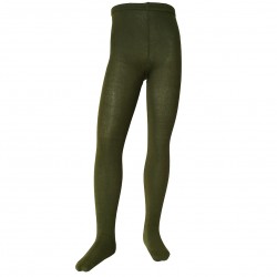 Green plain tights for kids Dark khaki