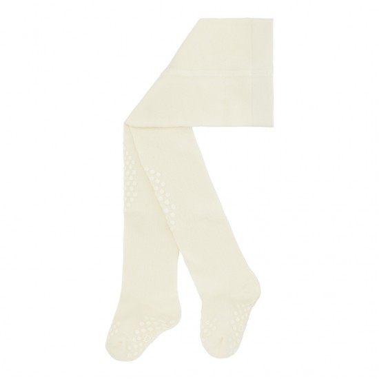 Organic cotton crawling  tights for babies Cream