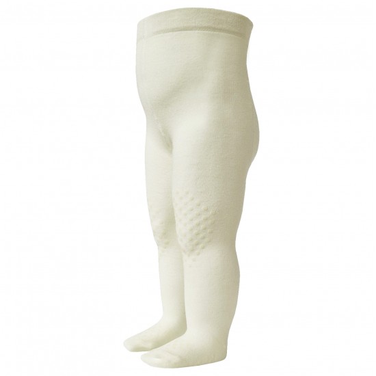 Organic cotton crawling  tights for babies Cream
