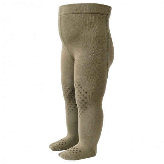 Organic cotton crawling  tights for babies Walnut