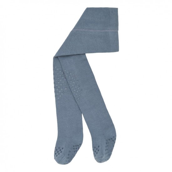 Organic cotton crawling  tights for babies Dusty blue